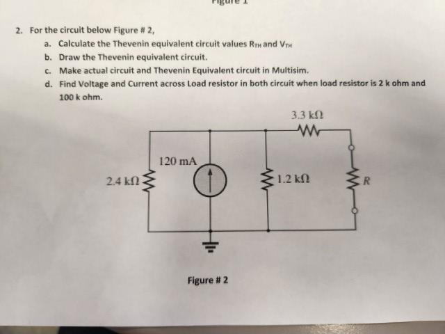 Solved 2. For the circuit below Figure \# 2 , b. Draw the | Chegg.com