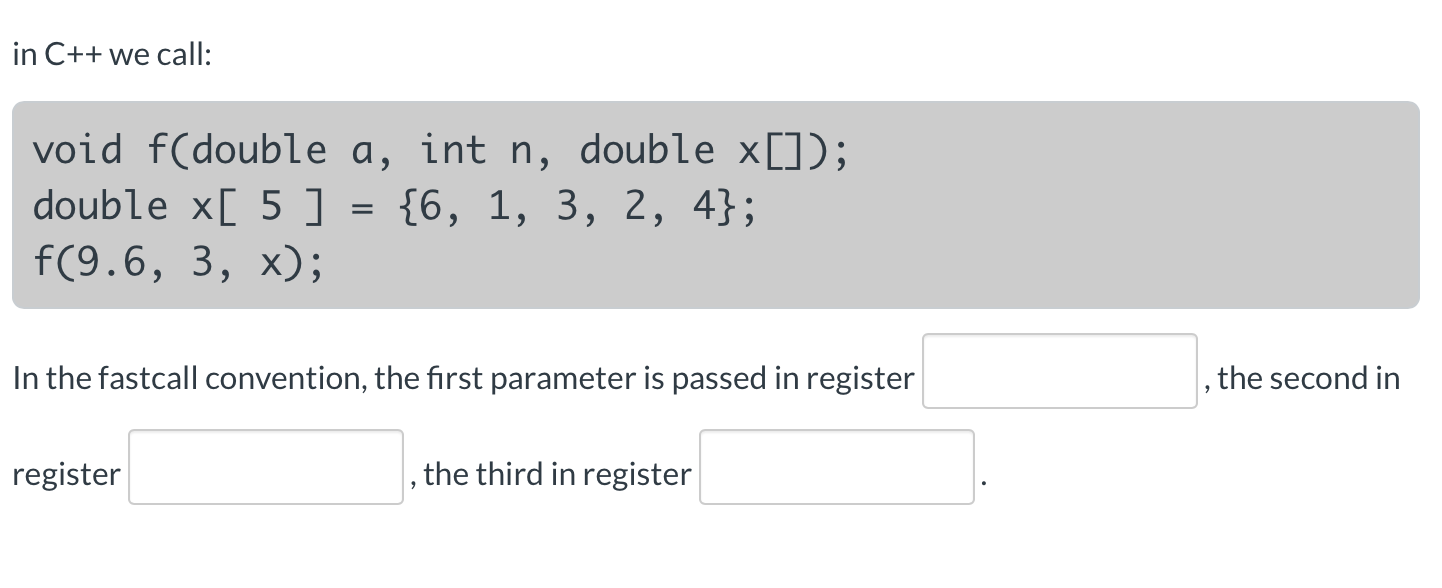 Solved in C++ we call: void f(double a, int n, double x[]); | Chegg.com