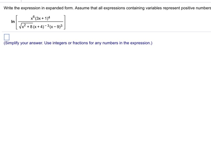 Solved Write the expression in expanded form. Assume that | Chegg.com