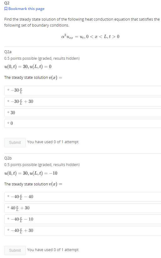 Find the steady state solution of the following heat | Chegg.com