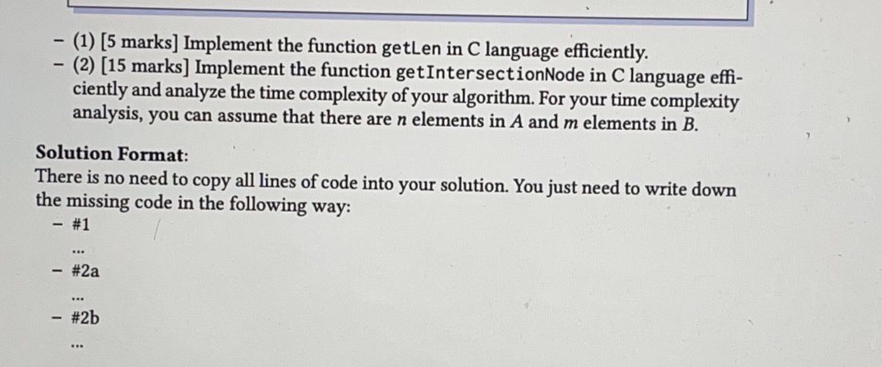 Solved [20 marks] Given the heads of two singly linked lists | Chegg.com