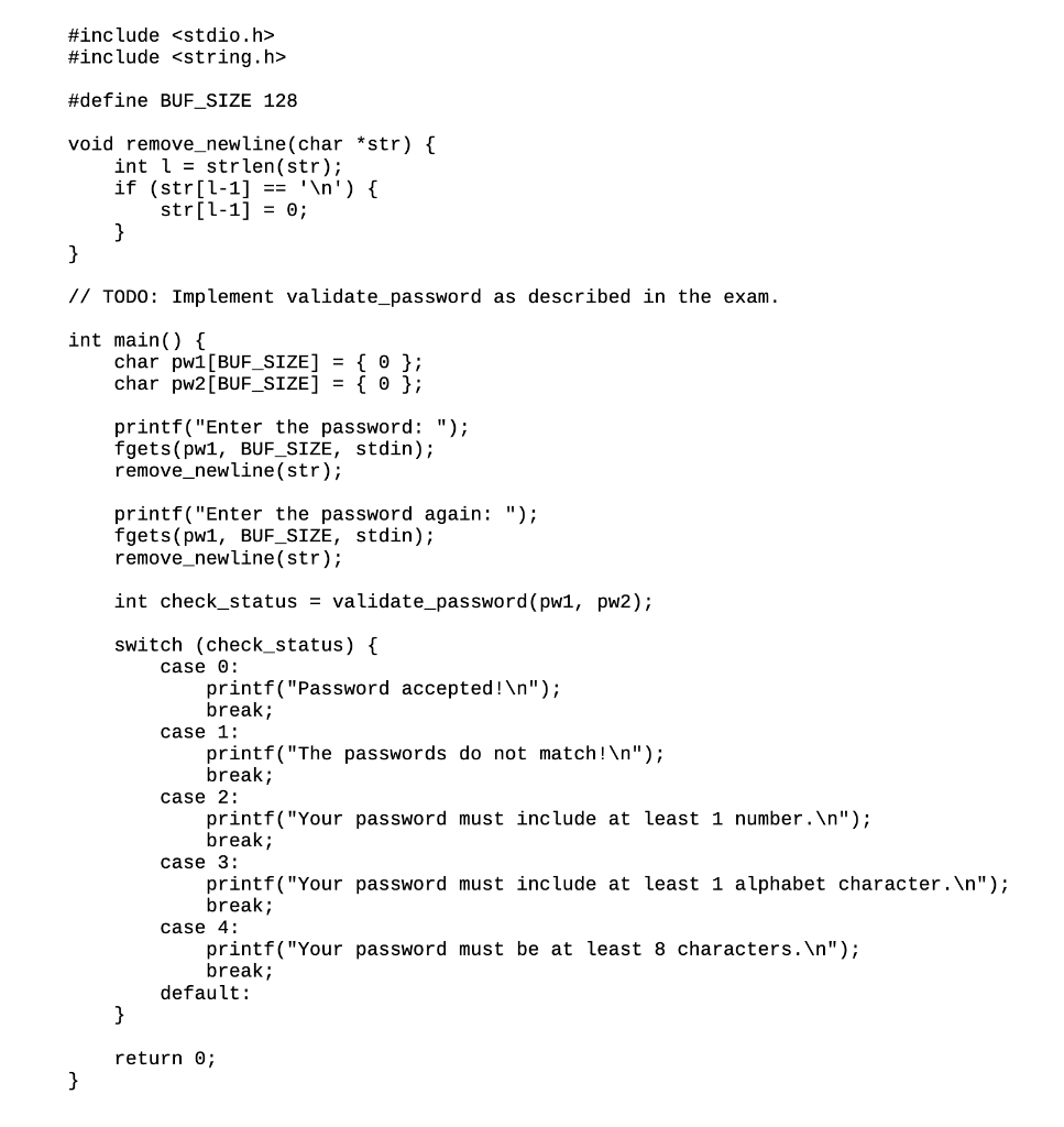 Solved The Following Program Calls A Function Named Chegg Com