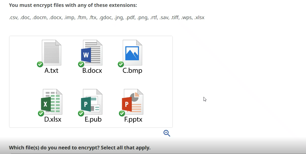 Solved You must encrypt files with any of these extensions