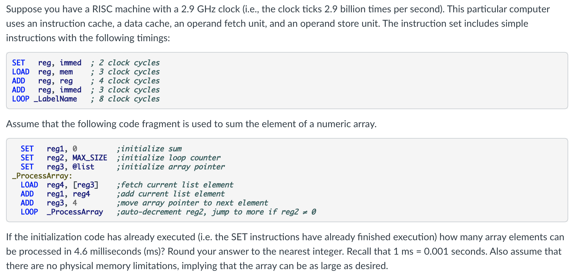 Solved Suppose you have a RISC machine with a 2.9GHz clock