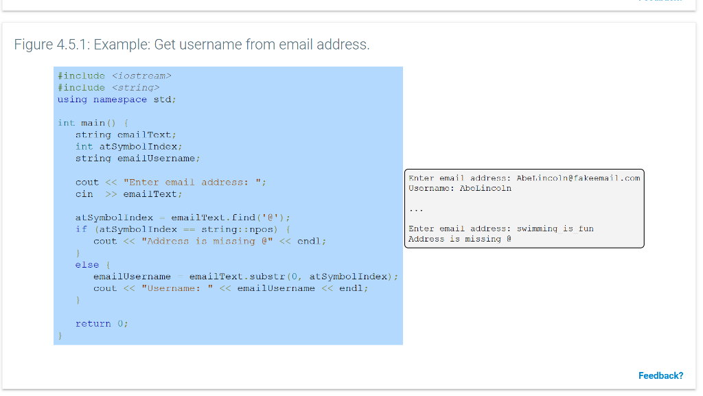 Solved c++ code In the above email username example, what | Chegg.com