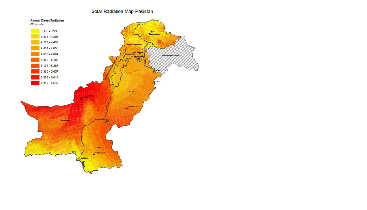 The solar radiation map of Pakistan is shown in the | Chegg.com