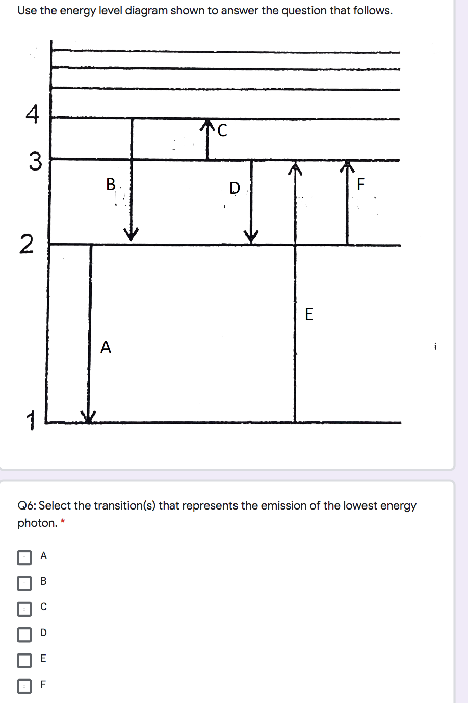 Solved Use the energy level diagram shown to answer the | Chegg.com