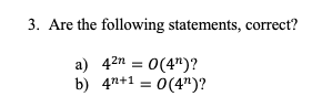 Solved 3. Are the following statements, correct? a) | Chegg.com