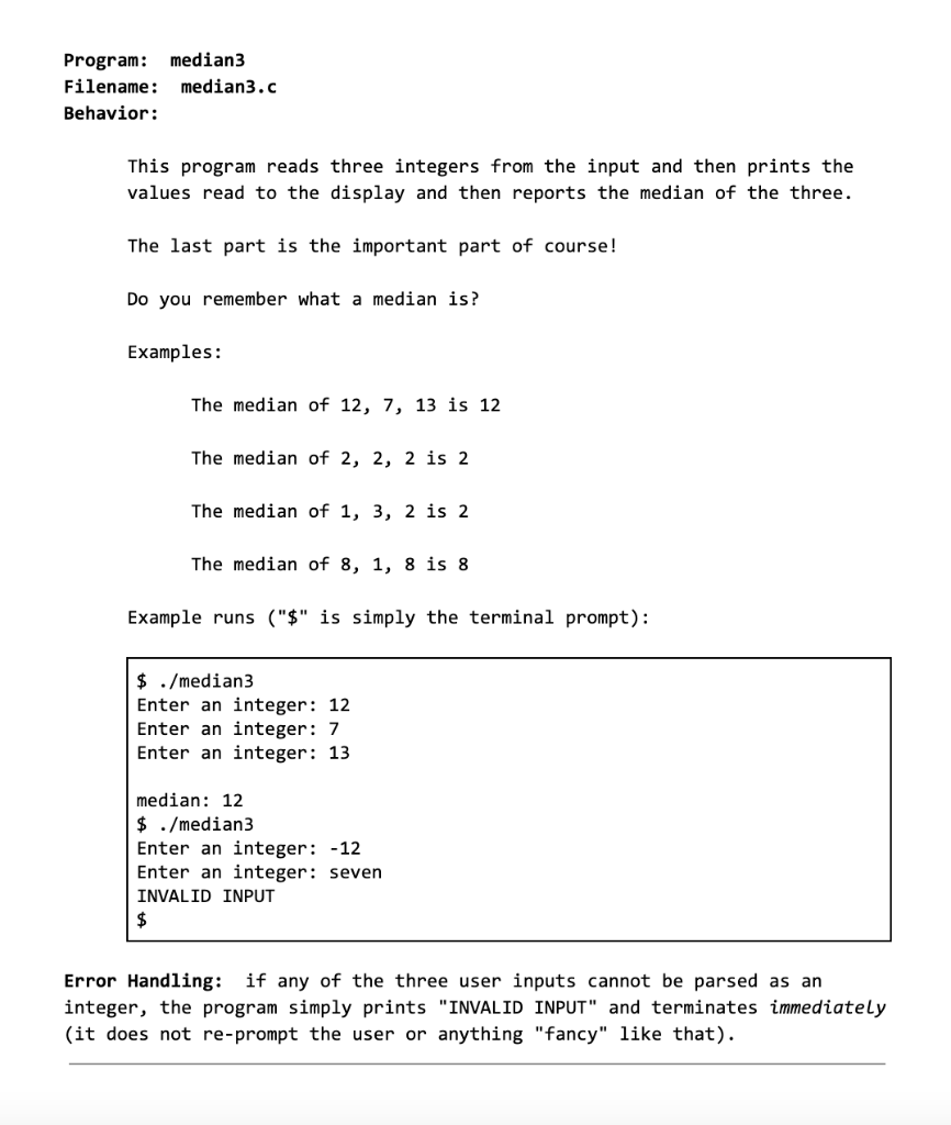 Solved How do I program this in language C? Output must | Chegg.com