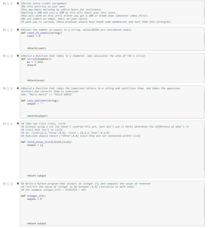 Solved In [: Secret extra credit assignment Do this entirely | Chegg.com