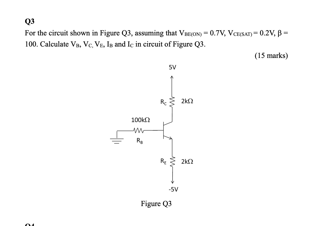 Solved Q3 For the circuit shown in Figure Q3, assuming that | Chegg.com