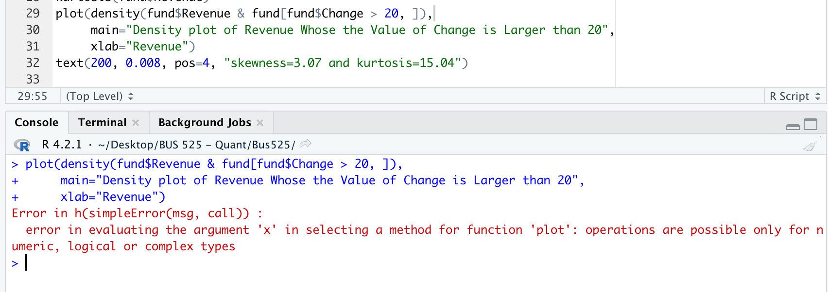 Using R Studio, *could not provide entire file | Chegg.com