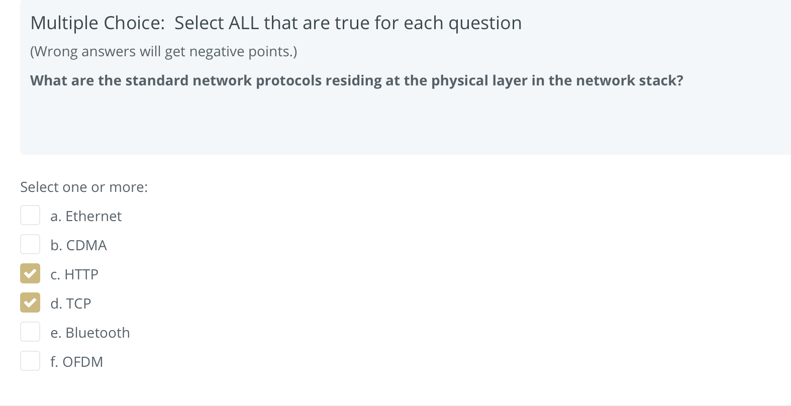 Solved Multiple Choice: Select ALL that are true for each | Chegg.com