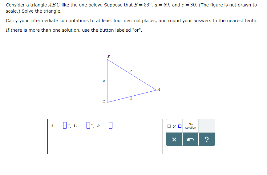 Solved Consider a triangle ABC like the one below. Suppose | Chegg.com