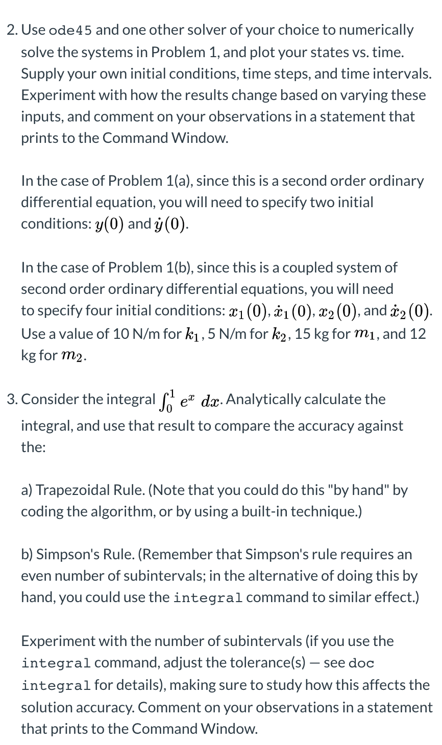 Numerically Solve Systems