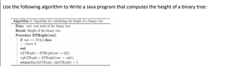 Solved Use The Following Algorithm To Write A Java Program | Chegg.com