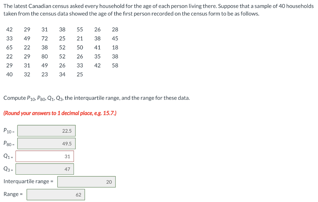 Solved The latest Canadian census asked every household for | Chegg.com