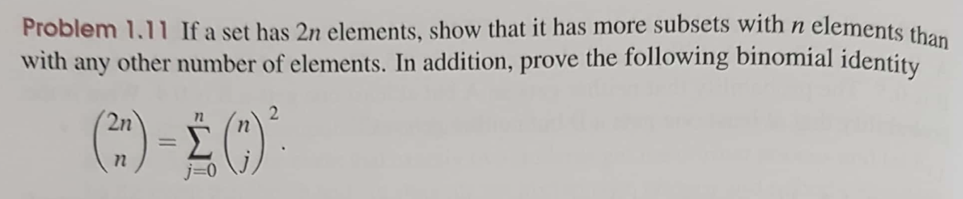 Solved If A Set Has 2n ﻿elements, Show That It Has More | Chegg.com