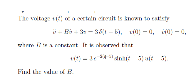 Solved L The Voltage V T Of A Certain Circuit Is Known T Chegg Com