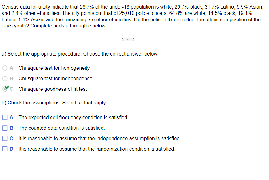 Solved Census Data For A City Indicate That 26.7% Of The | Chegg.com