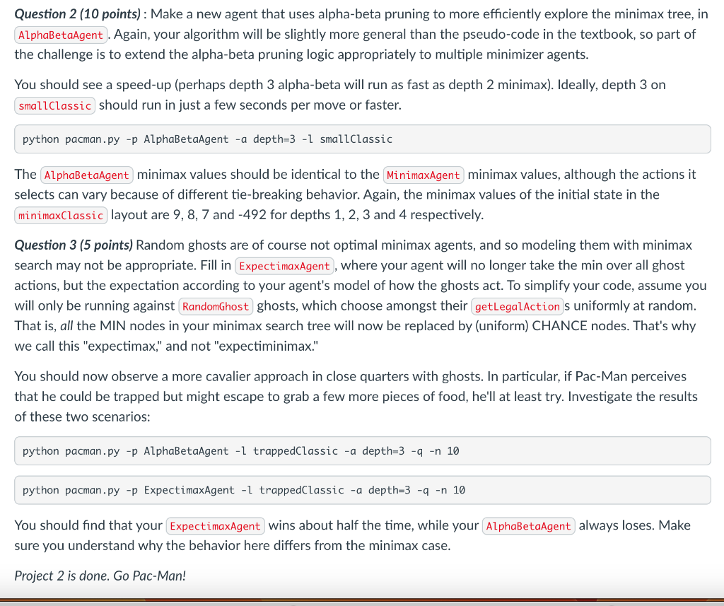 First, play a game of classic Pac-Man: python | Chegg.com