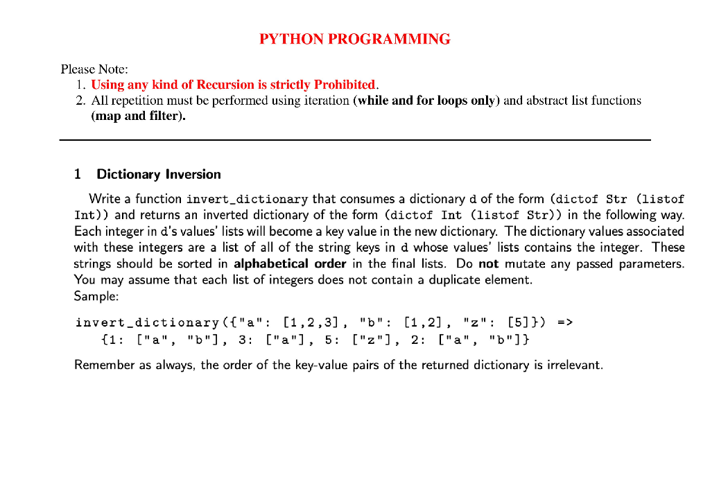 Solved PYTHON PROGRAMMING Please Note: 1. Using any kind of | Chegg.com