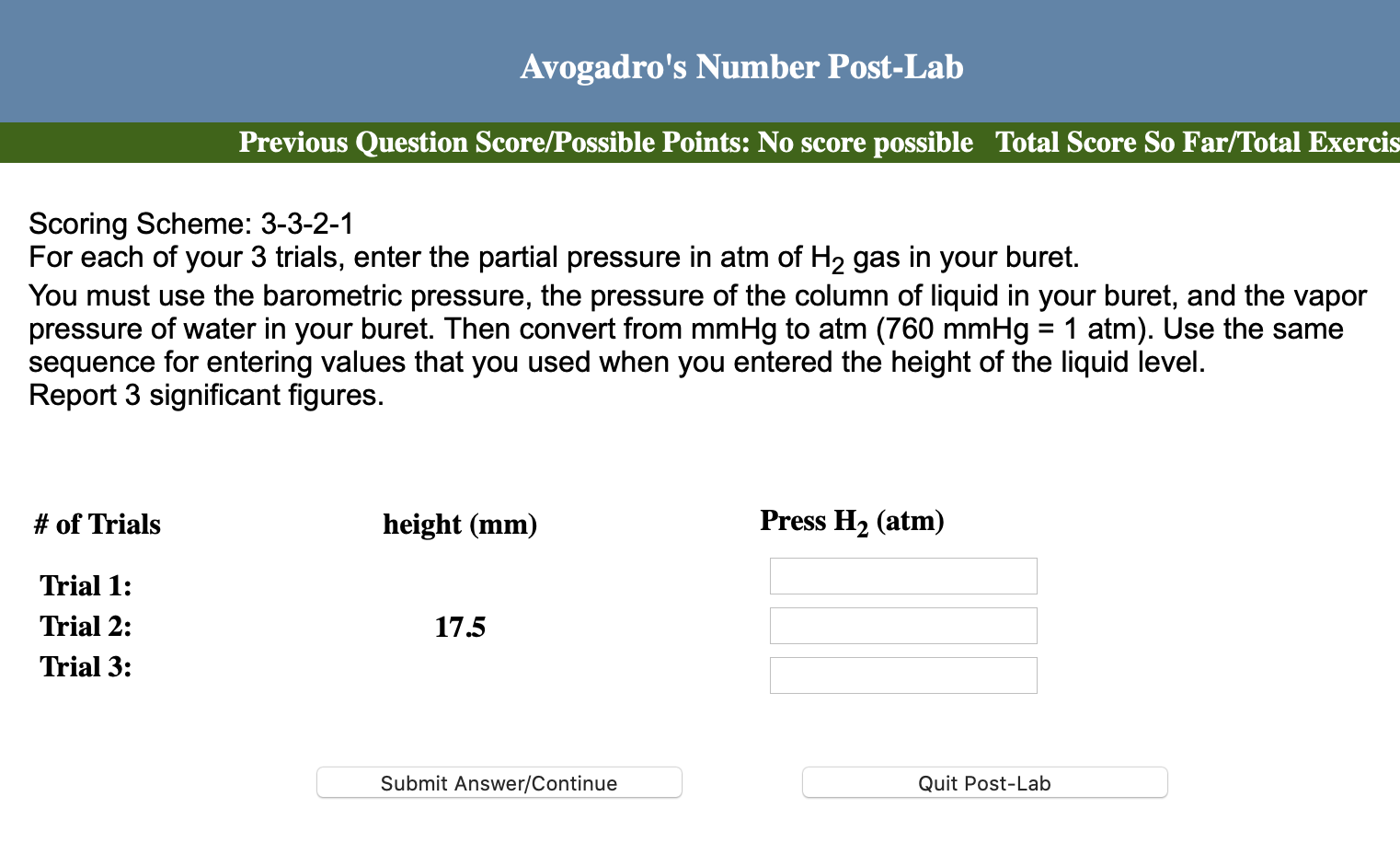 Info Barometric pressure (mmHg) 757 the temperature