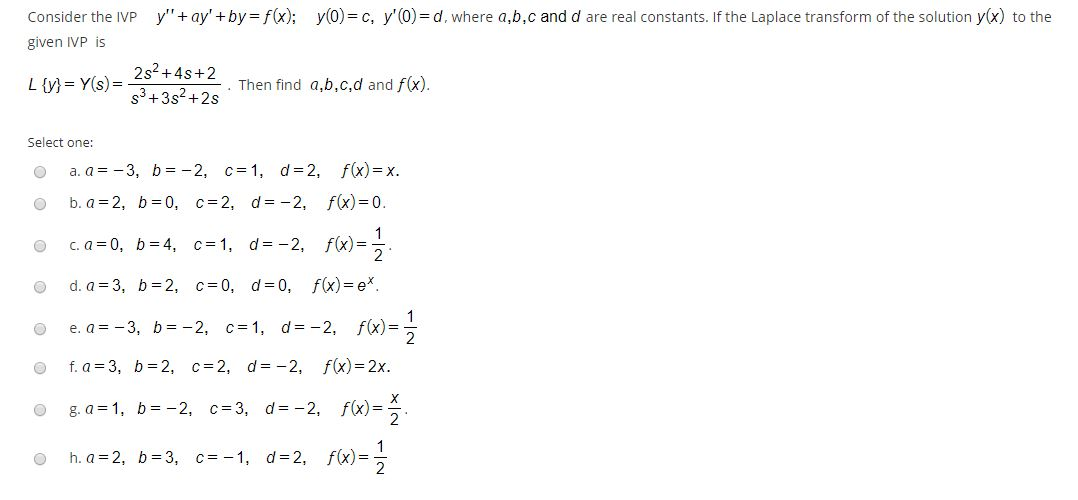 Solved Consider The Ivp Y Ay By F X Yo C Y O D W Chegg Com