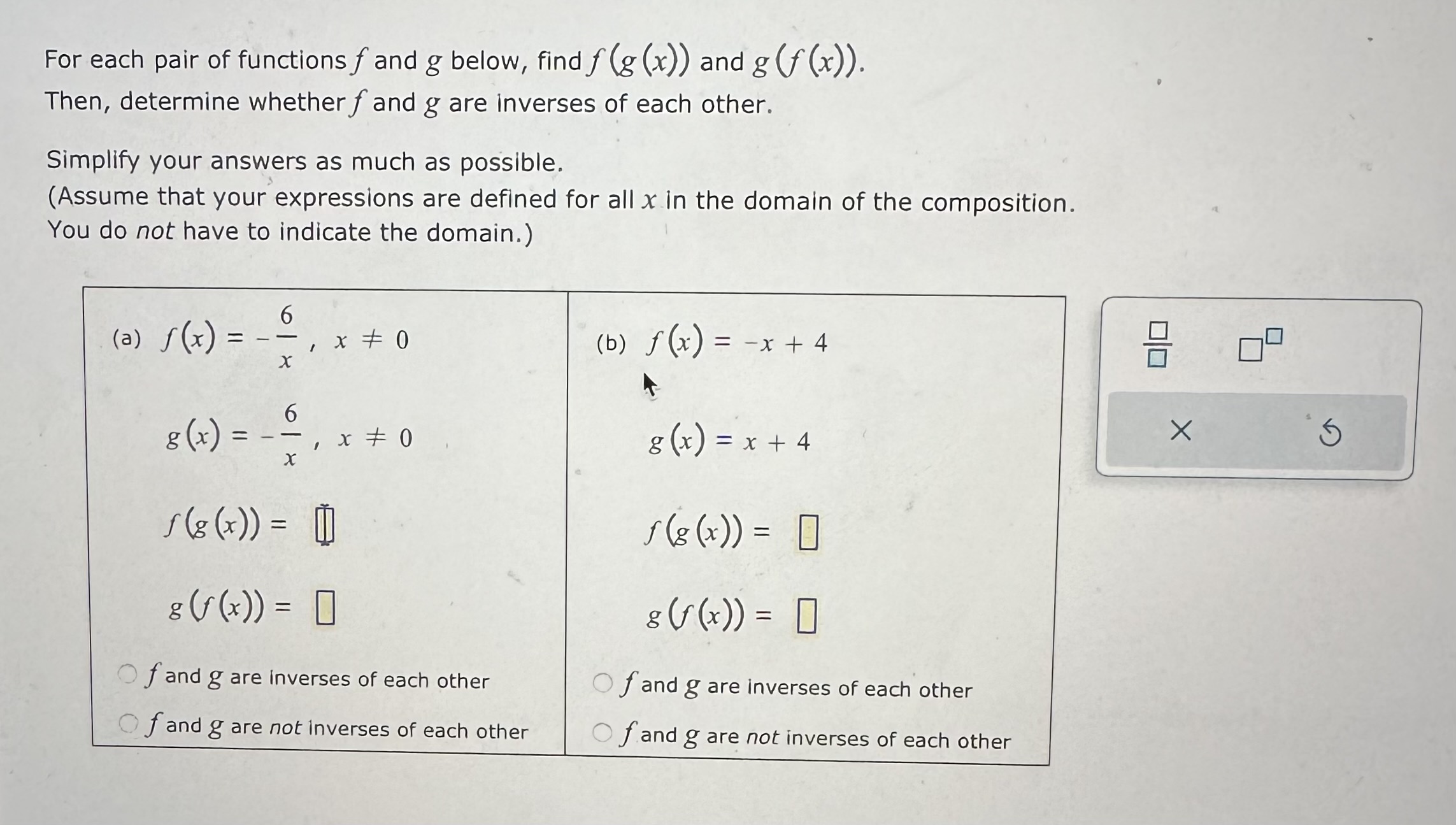 solved-for-each-pair-of-functions-f-and-g-below-find-chegg