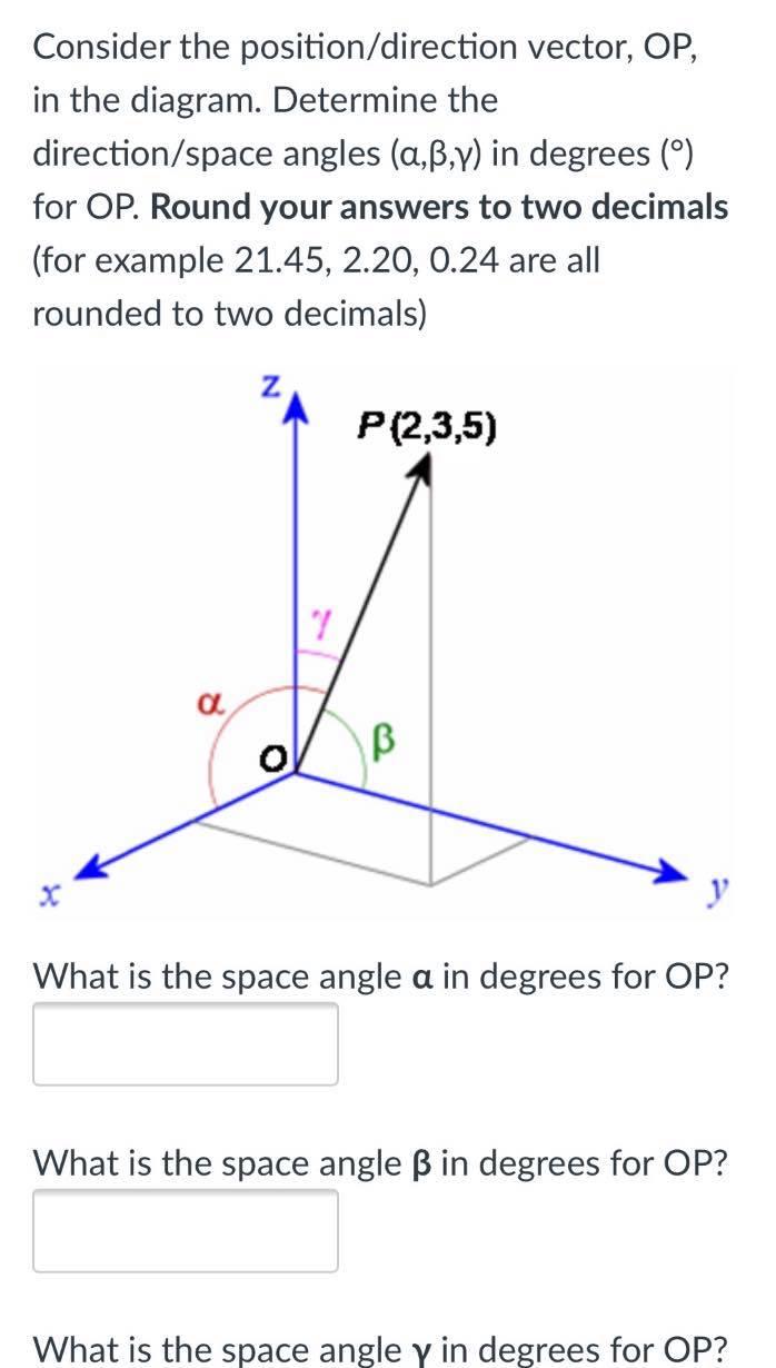 Solved Consider The Position Direction Vector Op In The Chegg Com