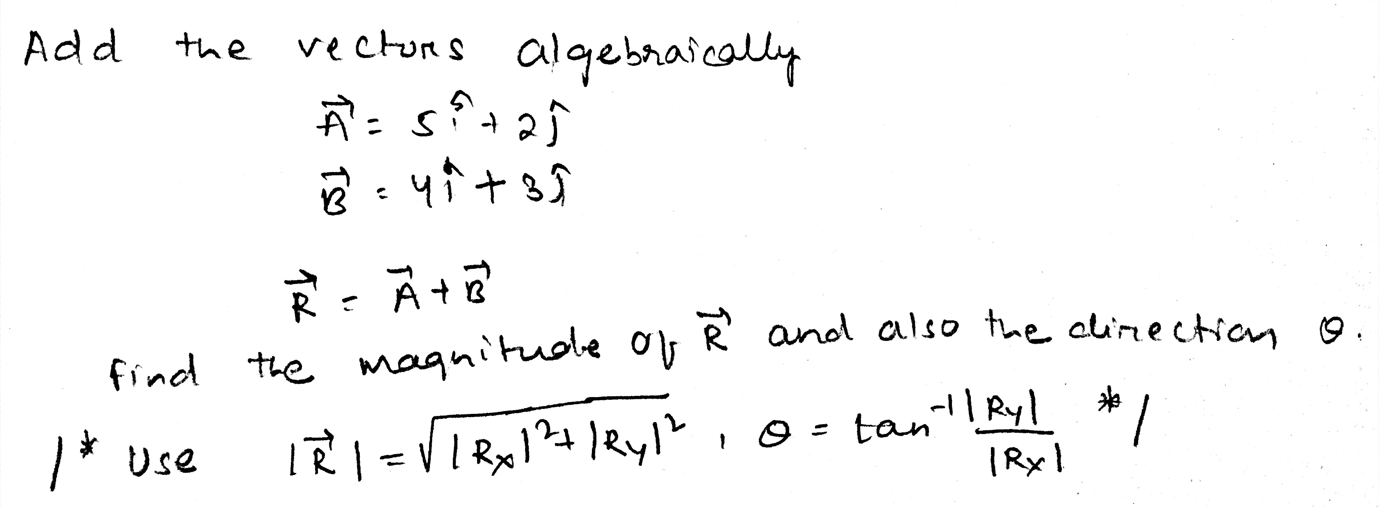 Solved Add The Rectors Algebraically A S Ta 5 40 3 A Chegg Com