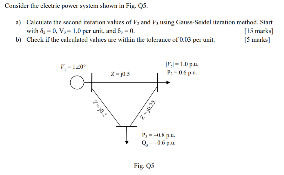 Solved Consider the electric power system shown in Fig. 25. | Chegg.com
