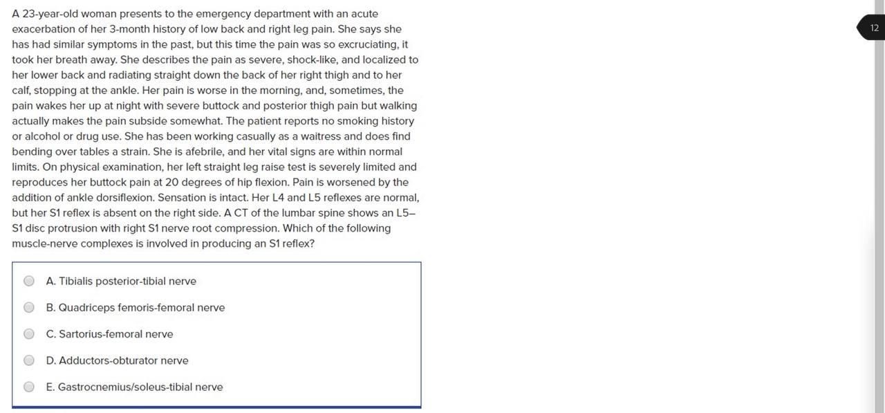 Solved 12 A 23-year-old woman presents to the emergency | Chegg.com
