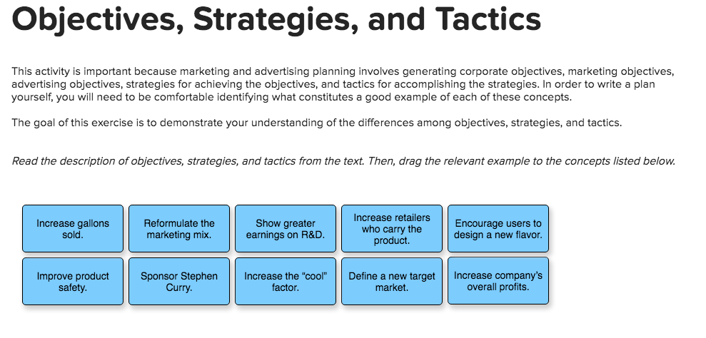 marketing objectives examples