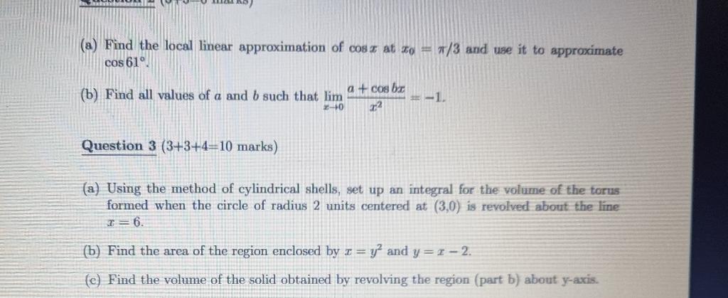 Solved (a) Find the local linear approximation of cost at Xo | Chegg.com