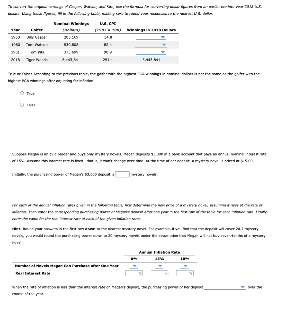 Solved To convert the original earnings of Casper, Watson,