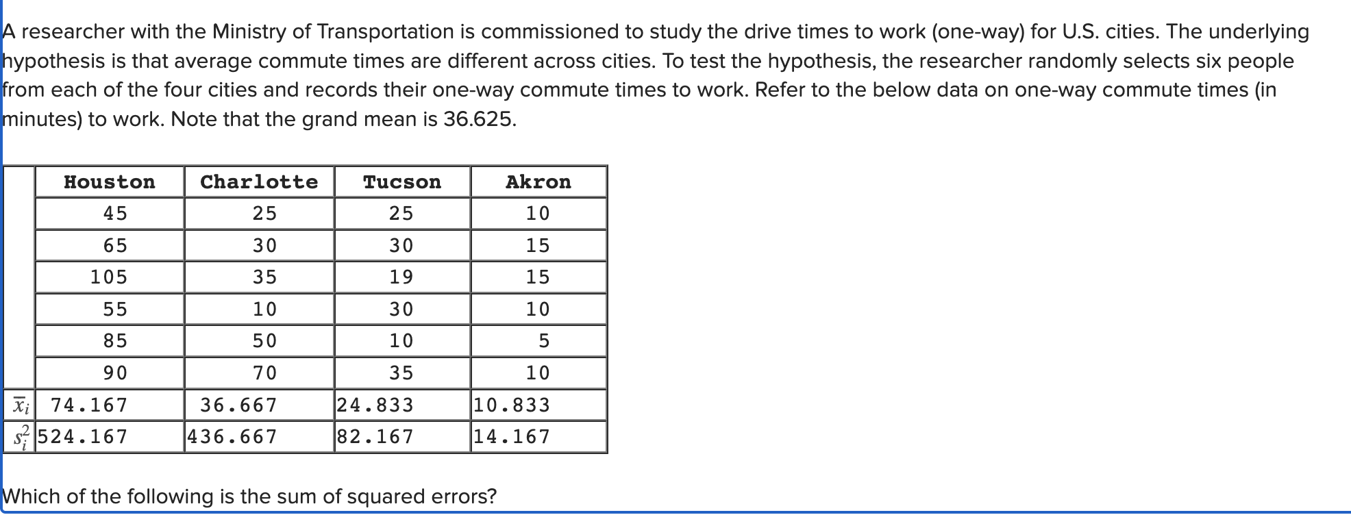 Solved A Researcher With The Ministry Of Transportation Is Chegg