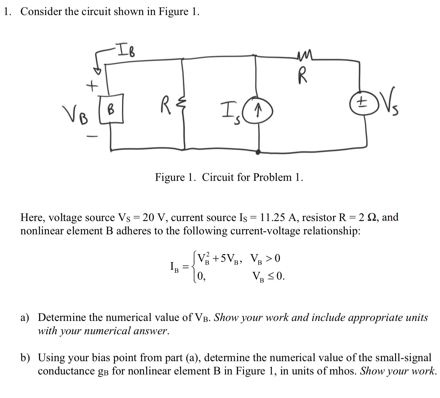 Solved 1. Consider the circuit shown in Figure 1. Figure 1. | Chegg.com