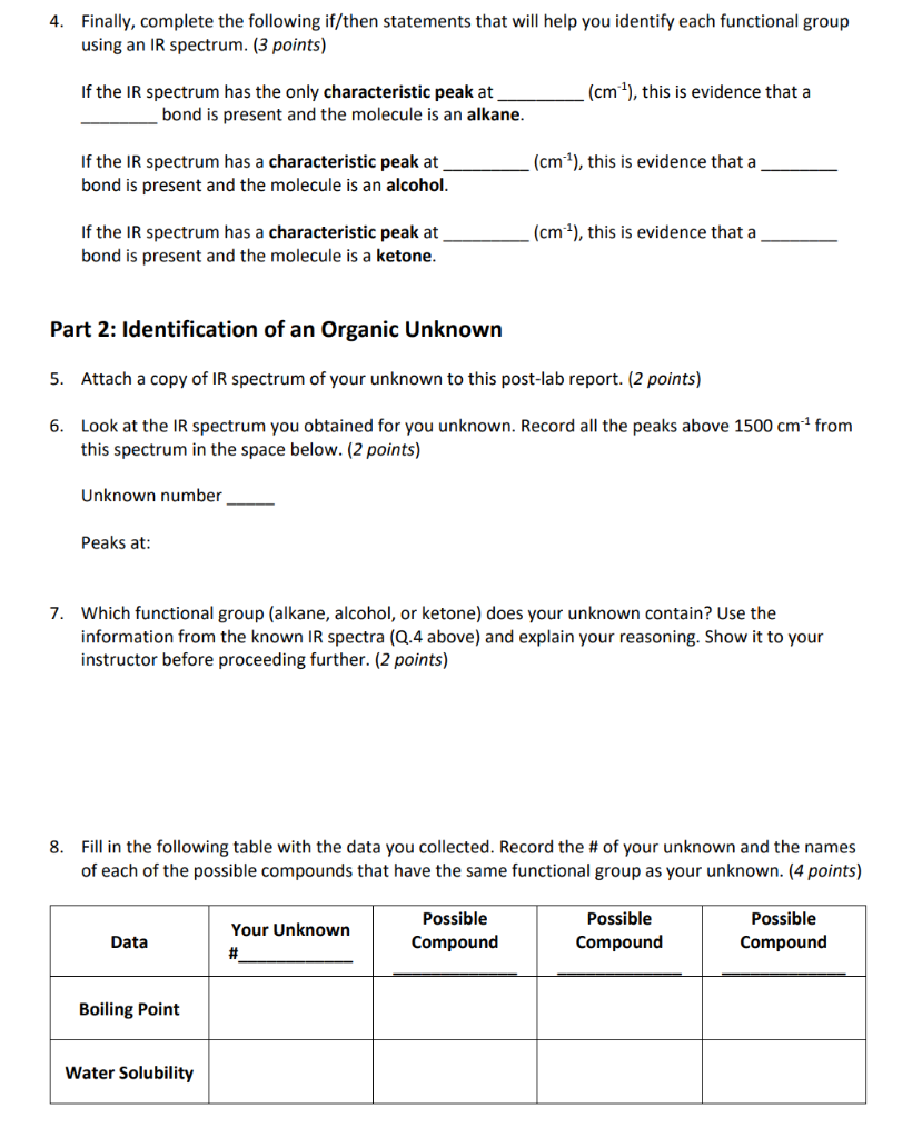 CHEM-150 POSTLAB QUESTIONS Lab 6: Identification of | Chegg.com