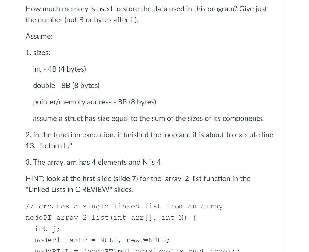 solved-how-much-memory-is-used-to-store-the-data-used-in-chegg