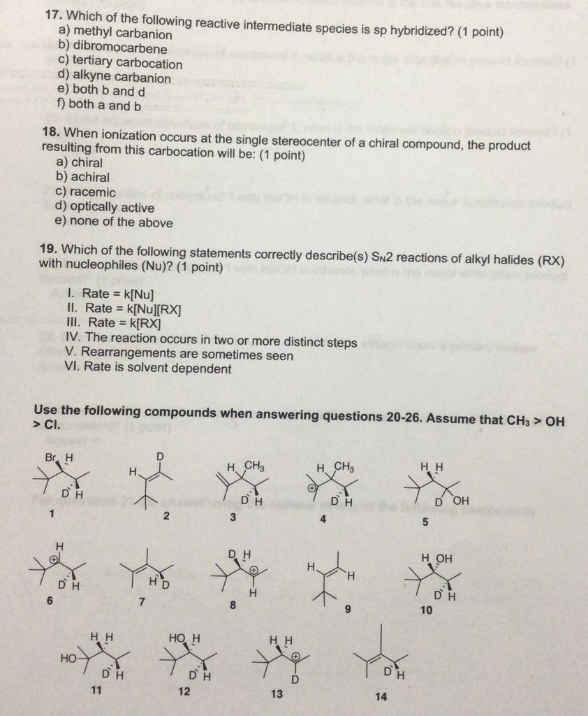 Solved Use the following three structures to answer | Chegg.com