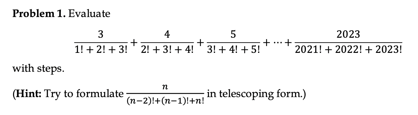Solved Problem 1. Evaluate | Chegg.com