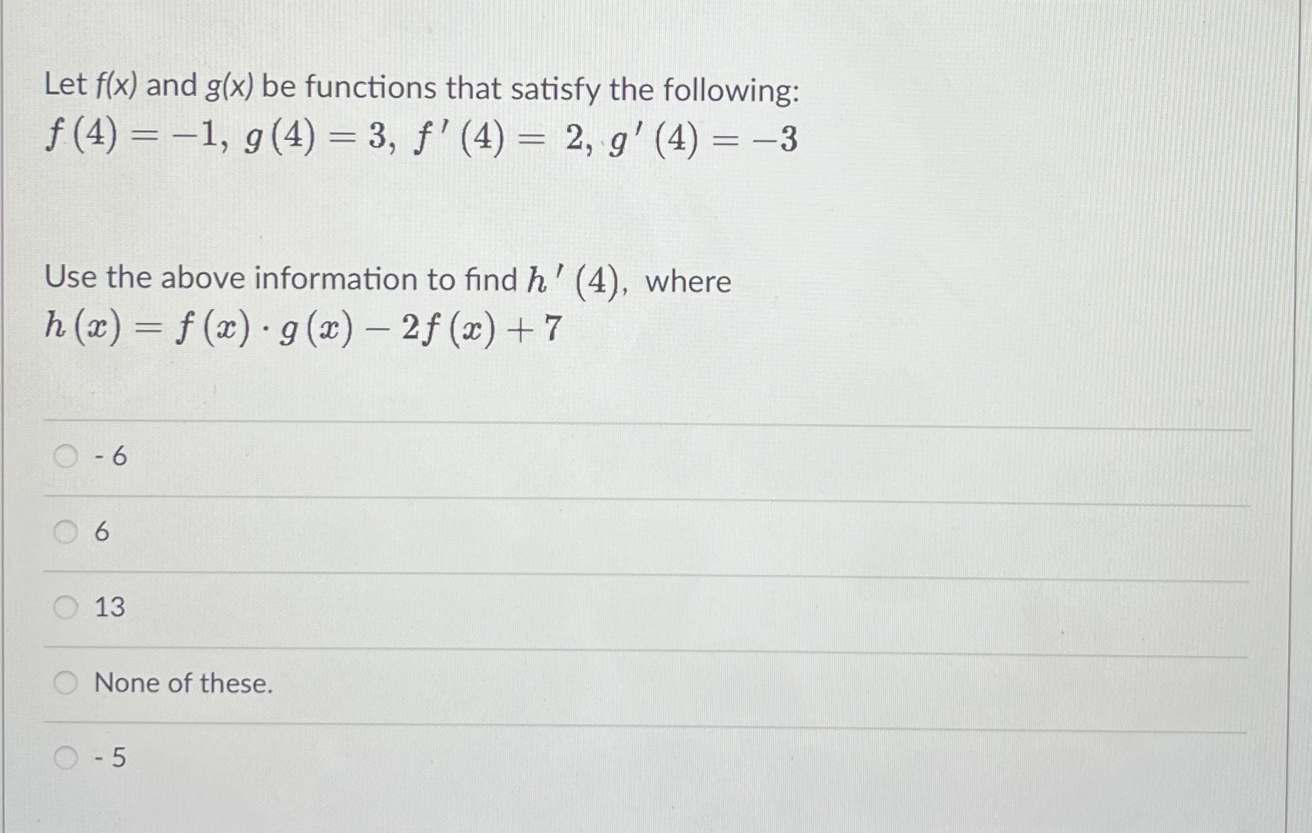 Solved Let F(x) And G(x) Be Functions That Satisfy The | Chegg.com