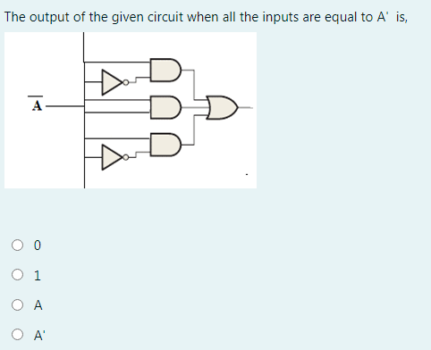 Solved The output of the given circuit when all the inputs | Chegg.com