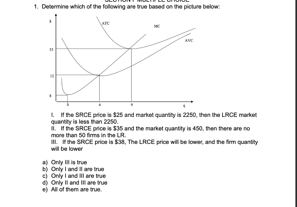 Solved 1. Determine which of the following are true based on | Chegg.com