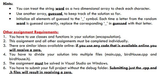 Write a program in C++ using Visual Studio. (This 