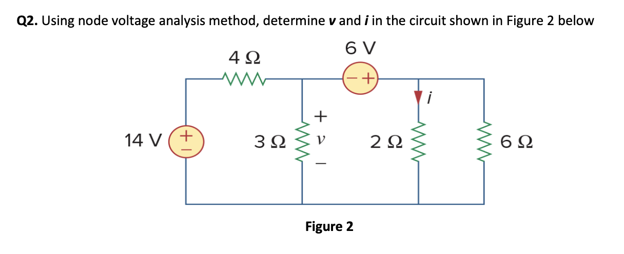 Q2. Using node voltage analysis method, determine v | Chegg.com