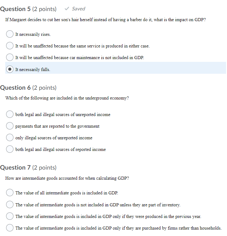 Solved Question 3 (2 points) Which of the following is | Chegg.com