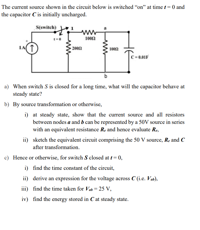 Solved The Current Source Shown In The Circuit Below Is | Chegg.com