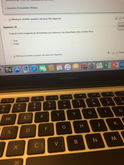 Solved A stock's beta measures its diversifiable risk